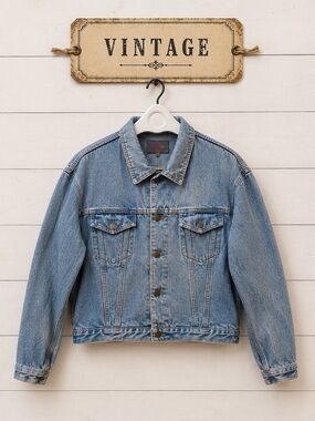 BZJ Blue Denim Jacket Size L Vintage unisex